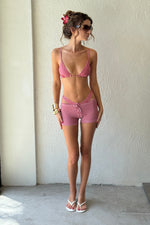 Load image into Gallery viewer, Red Ginghram Print Swim Shorts