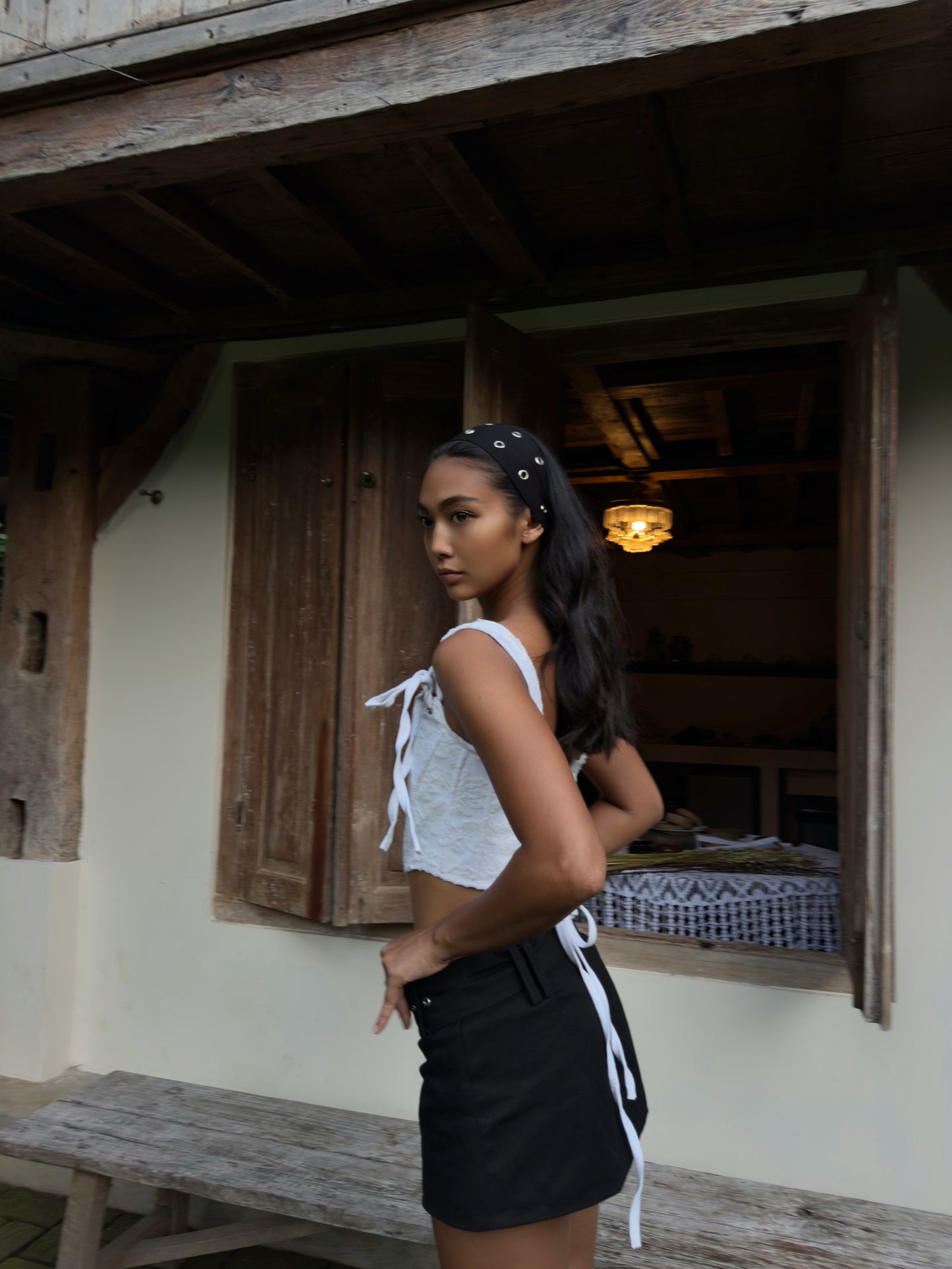 Black Cotton Skort