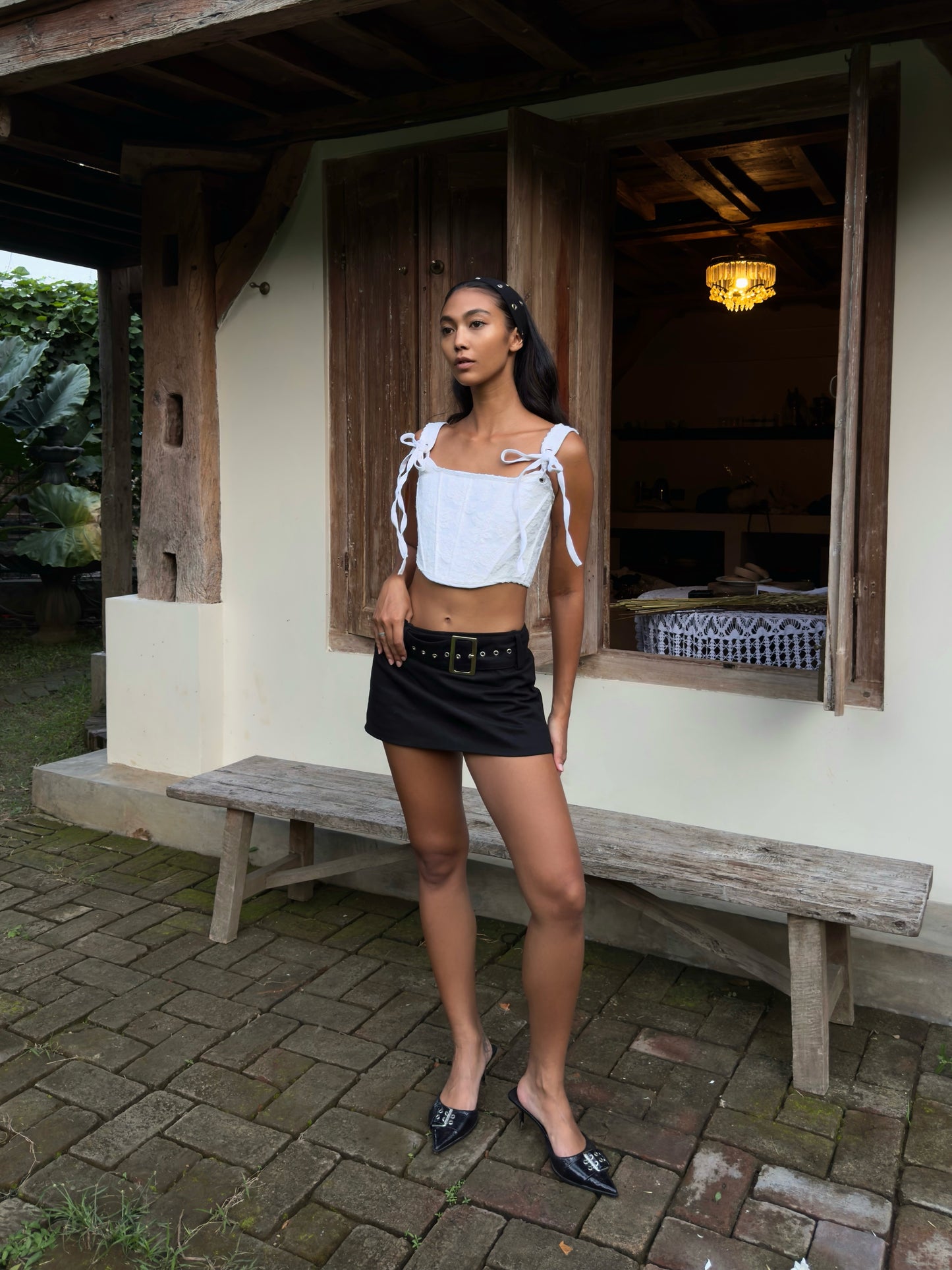 Black Cotton Skort