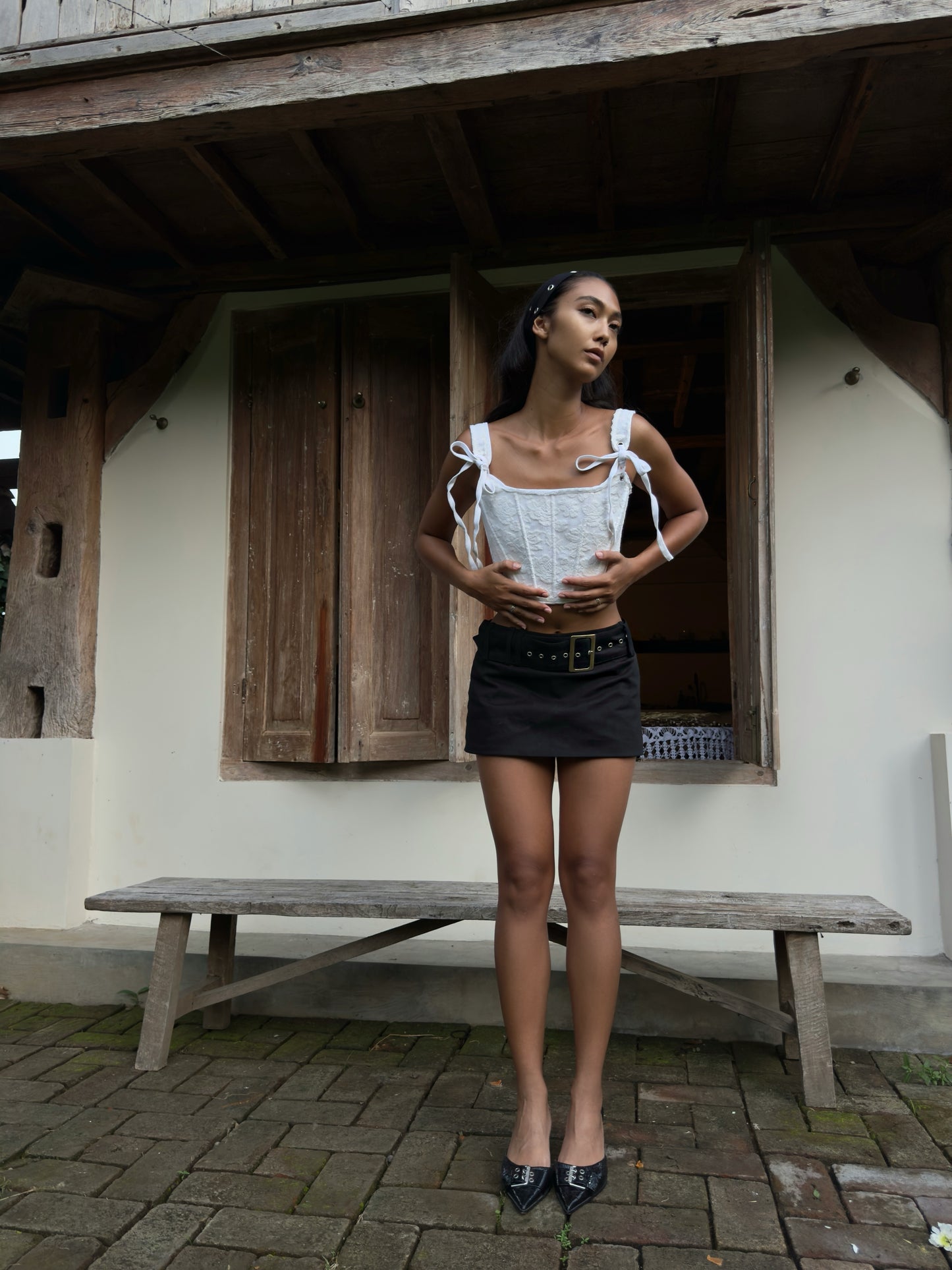 Black Cotton Skort