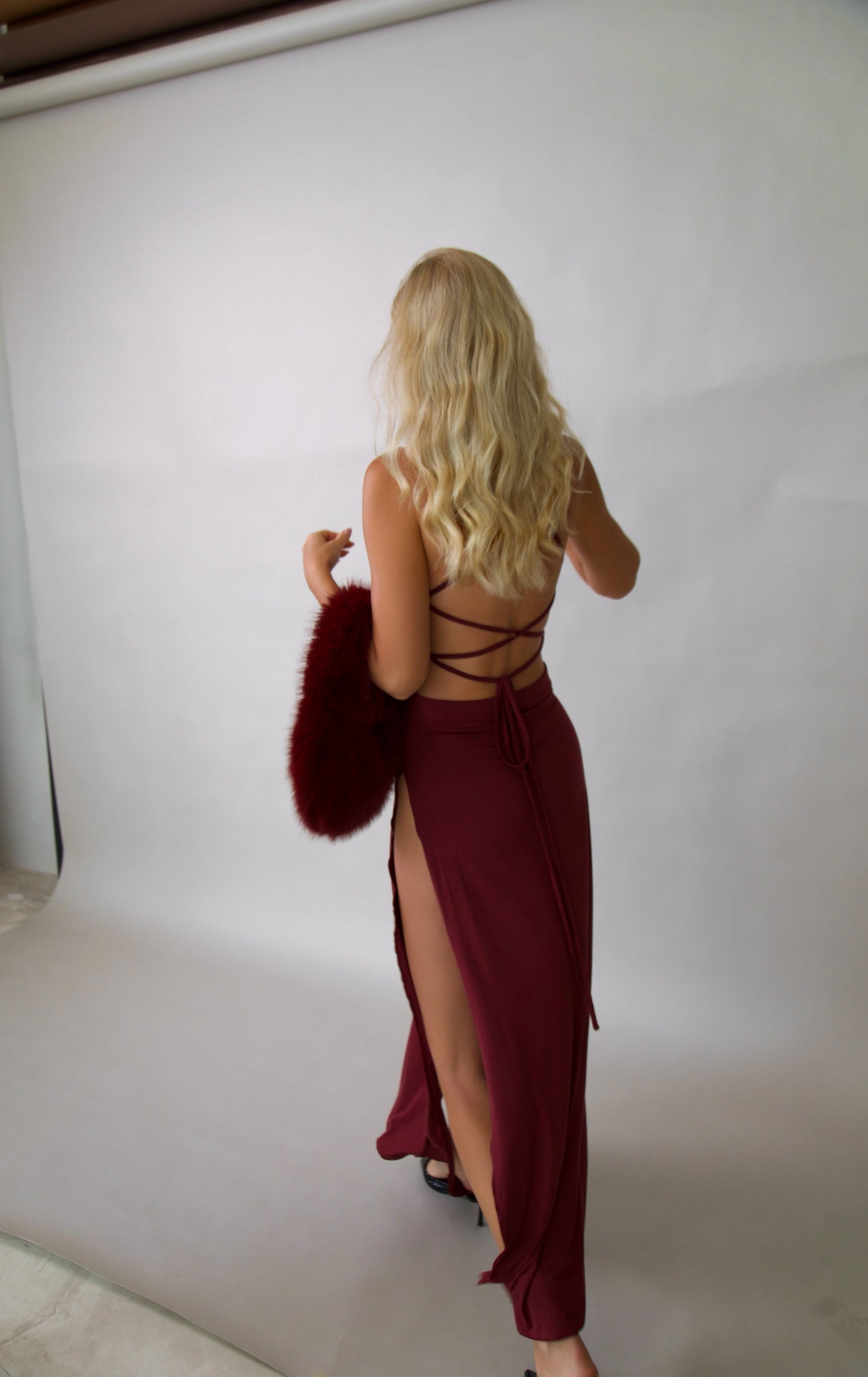 Love Poison dress in burgundy