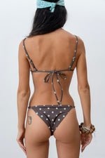 Load image into Gallery viewer, Brown & Blue Polka Dot Bikini Set