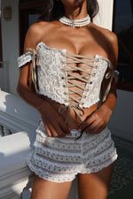 Load image into Gallery viewer, Cream Lace Corset