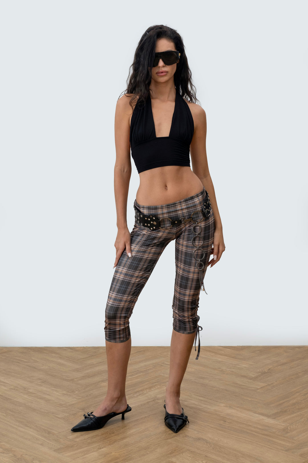 Capri Pants - Plaid print