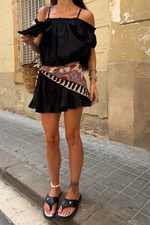 Load image into Gallery viewer, Black Cotton Mini Dress
