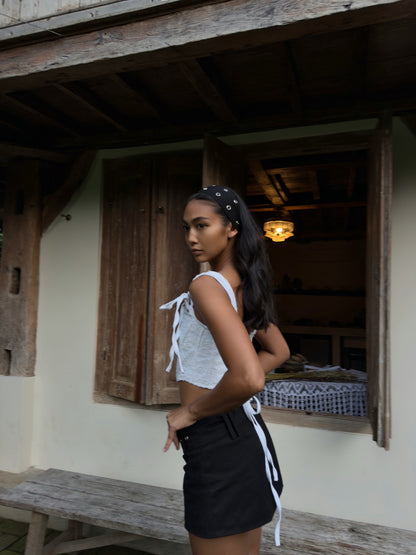 Black Cotton Skort