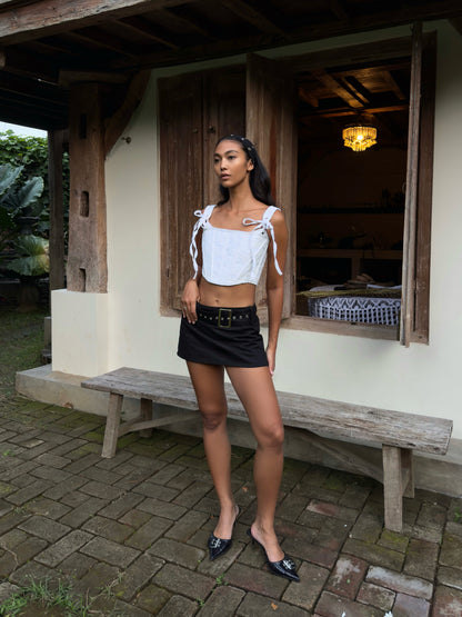 Black Cotton Skort