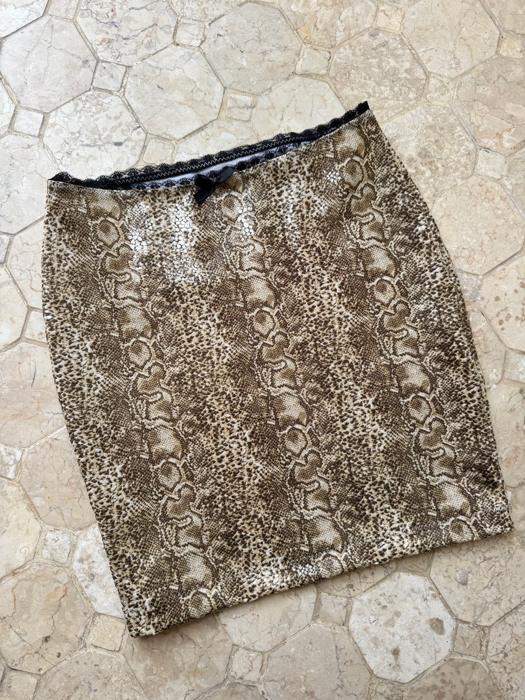 Snake Print Midi Skirt