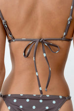 Load image into Gallery viewer, Brown &amp; Blue Polka Dot Bikini Set
