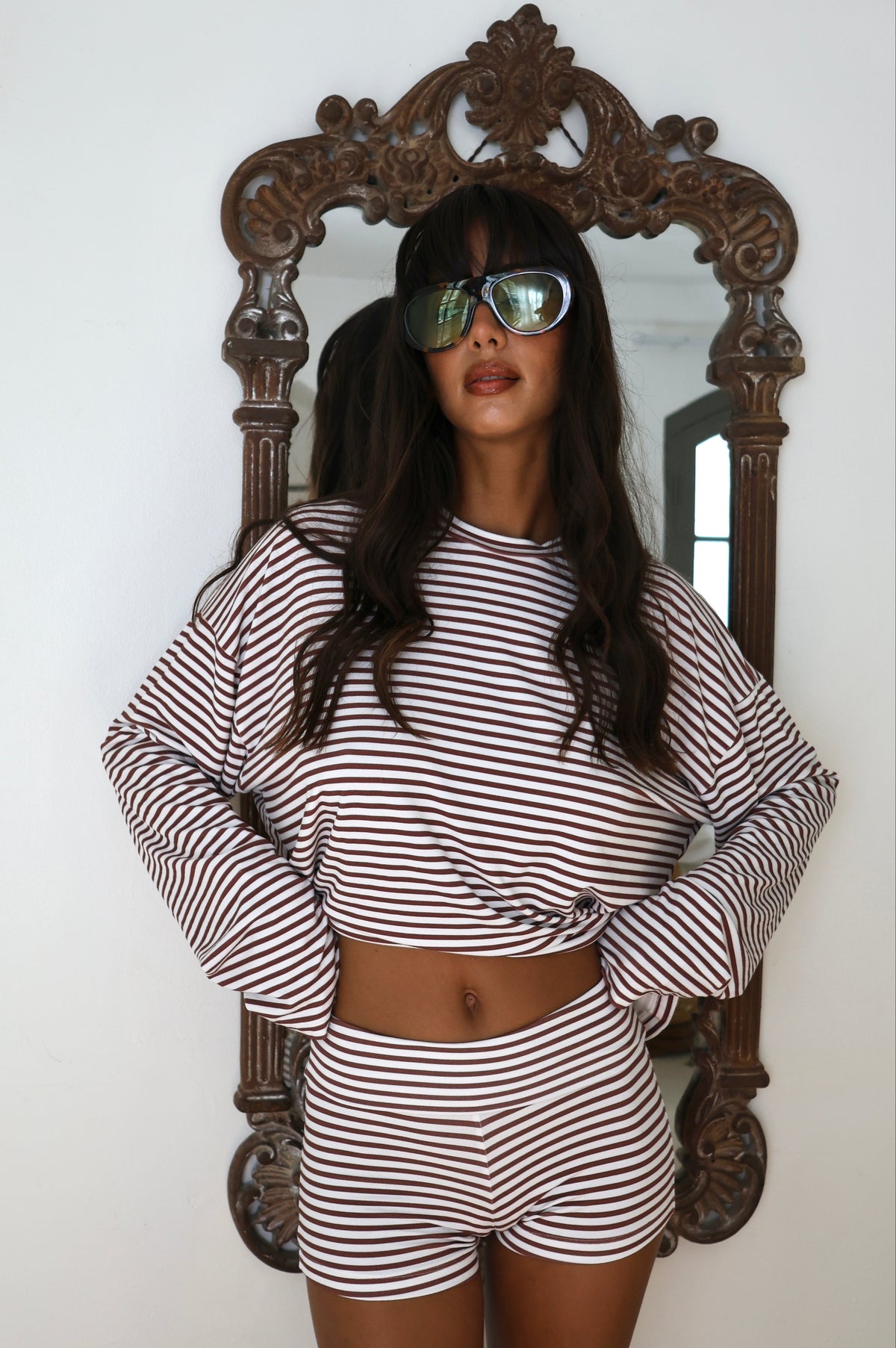 Striped shorts — relaxed fit