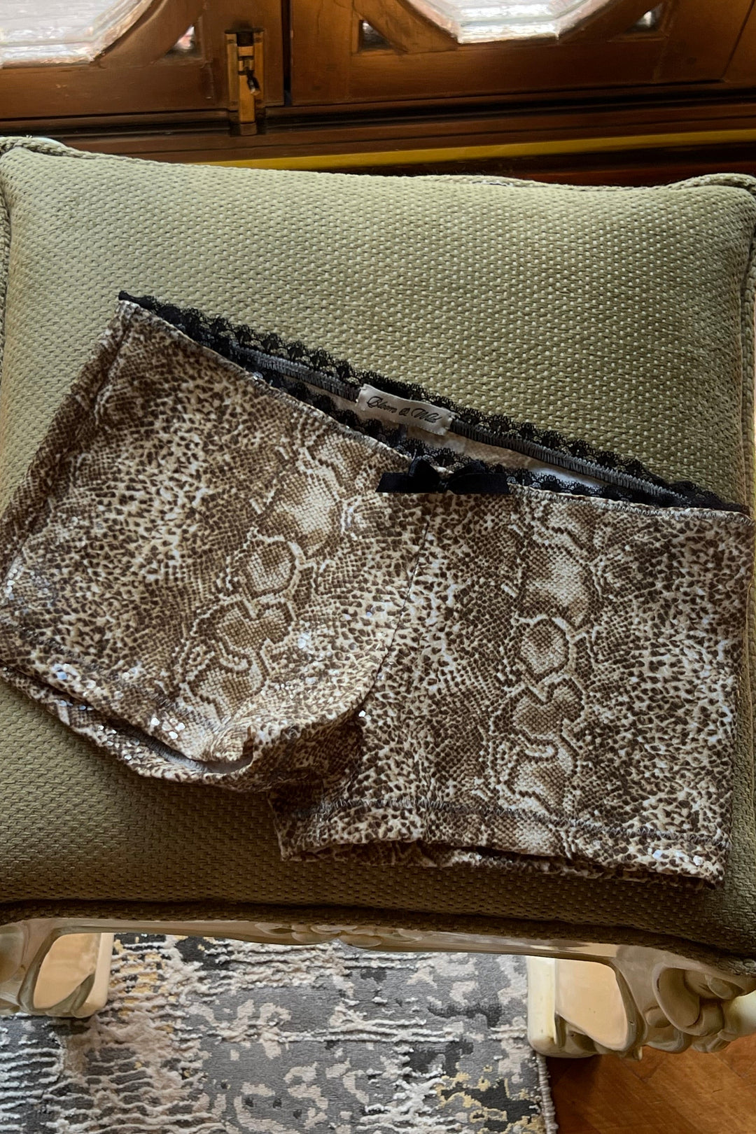 Snake Print Mini Shorts