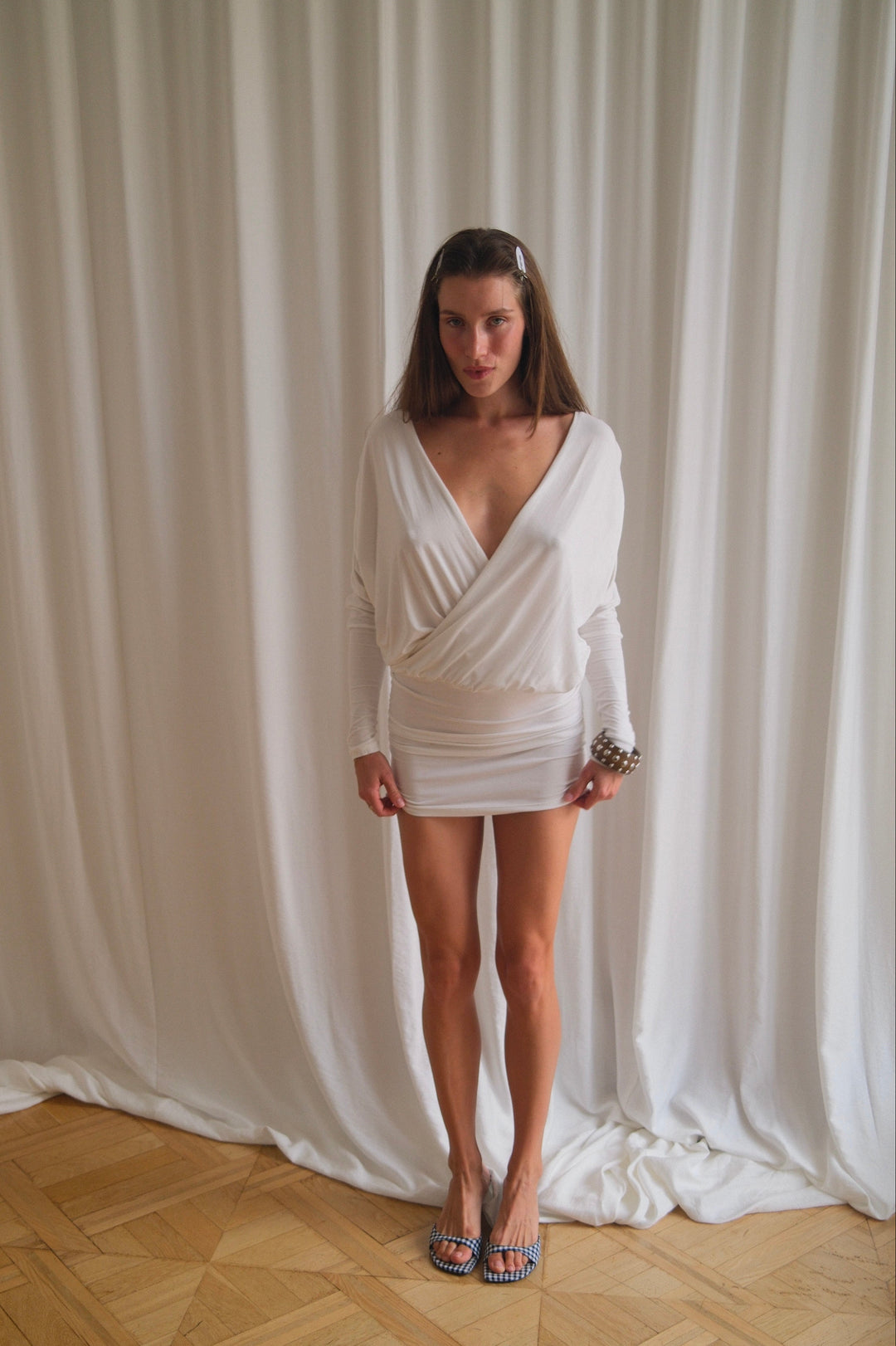 Reversible V-Neck Mini Dress
