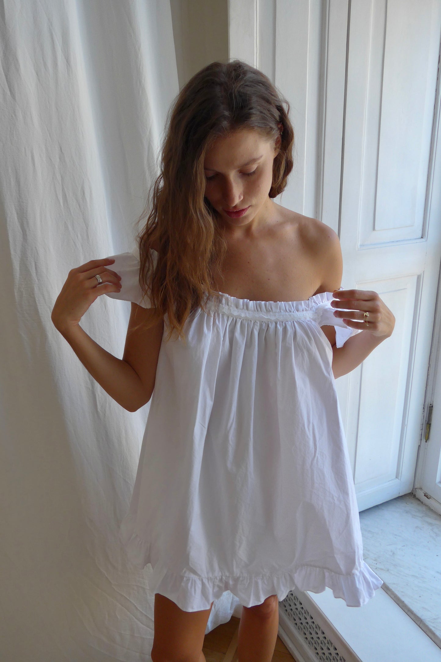 Cotton dress in white