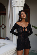 Load image into Gallery viewer, Lace Mini Dress Black
